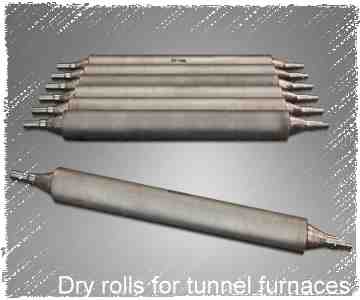 Dry rolls for tunnel furnaces 